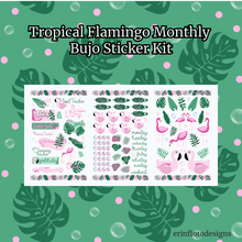 Tropical Flamingo Monthly Bujo Sticker Kit Digital Download