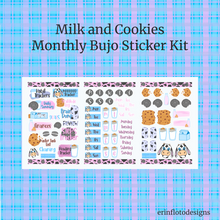 Milk and Cookies Monthly Planner Sticker Kit Digital Download