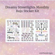 Dreamy Streetlights Monthly Bujo Sticker Kit - Physical Stickers