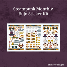 Steampunk Monthly Bujo Sticker Kit - Physical Stickers