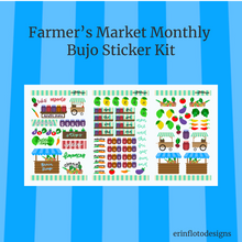 Farmers Market Monthly Bujo Sticker Kit - Physical Stickers