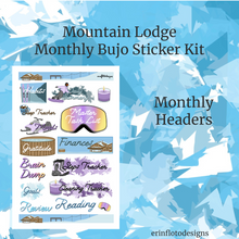 Mountain Lodge Monthly Bujo Sticker Kit - Physical Stickers