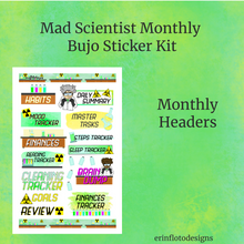 Mad Scientist Monthly Planner Sticker Kit Digital Download