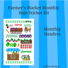 Farmers Market Monthly Bujo Sticker Kit - Physical Stickers