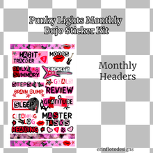 Punky Lights Monthly Bujo Sticker Kit - Physical Stickers