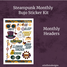 Steampunk Monthly Bujo Sticker Kit - Physical Stickers