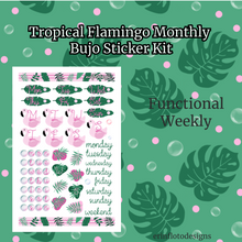 Tropical Flamingo Monthly Bujo Sticker Kit Digital Download