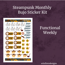 Steampunk Monthly Bujo Sticker Kit - Physical Stickers