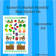 Farmers Market Monthly Bujo Sticker Kit - Physical Stickers