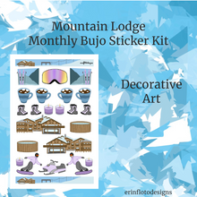 Mountain Lodge Monthly Bujo Sticker Kit - Physical Stickers