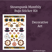 Steampunk Monthly Bujo Sticker Kit - Physical Stickers