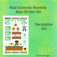 Mad Scientist Monthly Planner Sticker Kit Digital Download