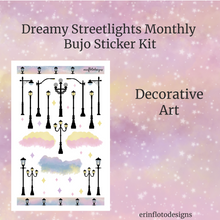 Dreamy Streetlights Monthly Bujo Sticker Kit - Physical Stickers