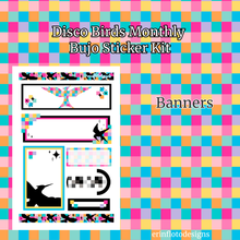 Disco Birds Monthly Bujo Sticker Kit - Physical Stickers