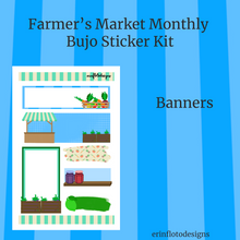 Farmers Market Monthly Bujo Sticker Kit - Physical Stickers