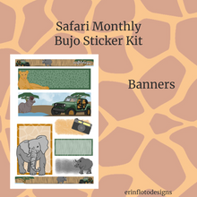 Safari Monthly Planner Sticker Kit Digital Download