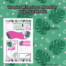 Tropical Flamingo Monthly Bujo Sticker Kit Digital Download
