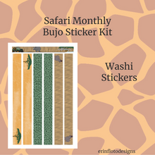 Safari Monthly Planner Sticker Kit Digital Download