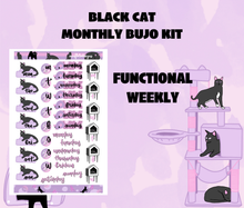Black Cat Theme Monthly Planner Sticker Kit Digital Download