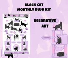 Black Cat Theme Monthly Planner Sticker Kit Digital Download