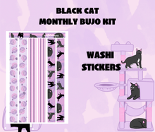 Black Cat Theme Monthly Planner Sticker Kit Digital Download