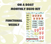 On A Boat Monthly Bujo Sticker Kit Digital Download