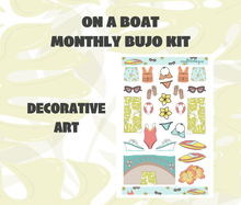 On A Boat Monthly Bujo Sticker Kit Digital Download