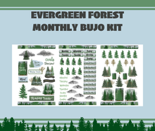 Evergreen Forest Monthly Bujo Sticker Kit Digital Download