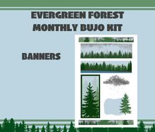 Evergreen Forest Monthly Bujo Sticker Kit Digital Download