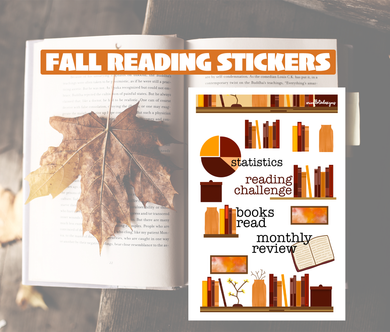 Fall Reading Journaling Stickers Digital Download