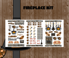 Fireplace Monthly Bujo Sticker Kit Digital Download