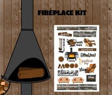 Fireplace Monthly Bujo Sticker Kit Digital Download