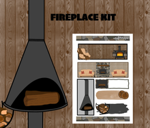 Fireplace Monthly Bujo Sticker Kit Digital Download