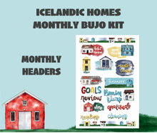 Icelandic Homes Monthly Bujo Sticker Kit Digital Download