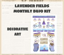 Lavender Fields Monthly Bujo Sticker Kit Digital Download