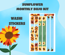 Sunflower Theme Monthly Planner Sticker Kit Digital Download