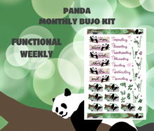 Panda Monthly Bujo Sticker Kit Digital Download