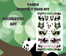 Panda Monthly Bujo Sticker Kit Digital Download