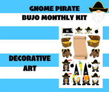Pirate Gnome Monthly Bujo Sticker Kit Digital Download