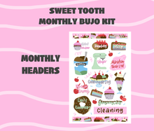 Sweet Tooth Theme Monthly Planner Sticker Kit Digital Download