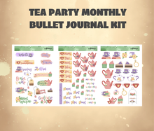 Tea Party Monthly Bujo Sticker Kit Digital Download
