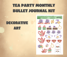 Tea Party Monthly Bujo Sticker Kit Digital Download