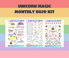 Unicorn Monthly Bujo Sticker Kit Digital Download