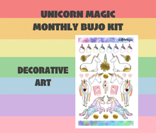 Unicorn Monthly Bujo Sticker Kit Digital Download
