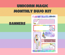 Unicorn Monthly Bujo Sticker Kit Digital Download