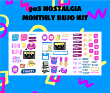 90s Nostalgia Monthly Bujo Sticker Kit - Physical Stickers