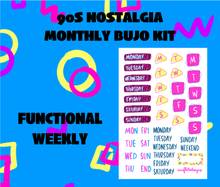 90s Nostalgia Monthly Bujo Sticker Kit - Physical Stickers