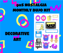 90s Nostalgia Monthly Bujo Sticker Kit - Physical Stickers