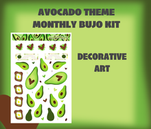 Avocado Theme Monthly Bujo Sticker Kit - Physical Stickers