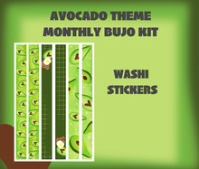 Avocado Theme Monthly Bujo Sticker Kit - Physical Stickers